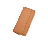 PORRASSO Cartera Cuero Mujer Monedero con Bloqueo RFID Gran Billetero Tarjetero Monederos Larga Wallet Color Caramelo