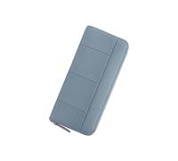 PORRASSO Cartera Cuero Mujer Monedero con Bloqueo RFID Gran Billetero Tarjetero Monederos Larga Wallet Azul Claro B