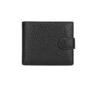 PORRASSO Cartera de Cuero Clásico Hombre Gran Capacidad Cartera Bifold con 5 Ranuras para Tarjetas Monederos Negro C