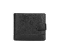 PORRASSO Cartera de Cuero Clásico Hombre Gran Capacidad Cartera Bifold con 5 Ranuras para Tarjetas Monederos Negro B