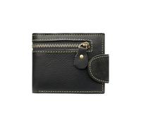 PORRASSO Cartera de Cuero Vintage Hombre Gran Capacidad Cartera Bifold con 9 Ranuras para Tarjetas Monederos Negro