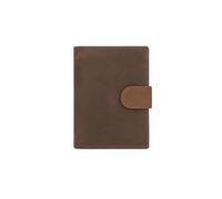 PORRASSO Cartera de Hombre Billetera Cartera con Protección RFID Cuero Tarjetero Monederos Corto Wallet con 11 Ranuras para Tarjetas Marrón