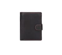 PORRASSO Cartera de Hombre Billetera Cartera con Protección RFID Cuero Tarjetero Monederos Corto Wallet con 11 Ranuras para Tarjetas Negro B
