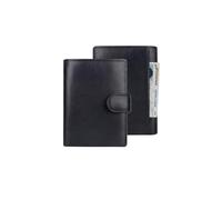 PORRASSO Cartera de Hombre Billetera Cartera con Protección RFID Cuero Tarjetero Monederos Corto Wallet con 11 Ranuras para Tarjetas Negro A