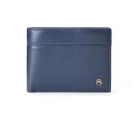 PORRASSO Cartera de Hombre Billetera Cartera con Protección RFID Tarjetero Monederos Corto Wallet con 8 Ranuras para Tarjetas Azul