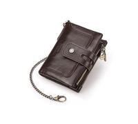 PORRASSO Cartera de Hombre Billetera Cuero Cartera con Protección RFID Tarjetero Monederos Corto Wallet con 12 Ranuras para Tarjetas Café