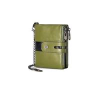 PORRASSO Cartera de Hombre Billetera Cuero Cartera con Protección RFID Tarjetero Monederos Corto Wallet con 6 Ranuras para Tarjetas Verde