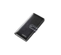 PORRASSO Cartera de Hombre Billetera Cuero Cartera con Protección RFID Tarjetero Monederos Larga Wallet con 12 Ranuras para Tarjetas Azul Gris