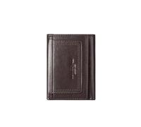PORRASSO Cartera de Hombre Billetera Cuero Cartera con Protección RFID Tarjetero Monederos Mujer Corto Wallet con 9 Ranuras para Tarjetas Marrón