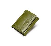 PORRASSO Cartera de Hombre Billetera Cuero Cartera con Protección RFID Tarjetero Monederos Mujer Corto Wallet con 9 Ranuras para Tarjetas Verde