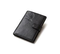 PORRASSO Cartera de Hombre Monederos Cuero Tarjetero para Tarjetas de Crédita Monederos Billetero Corto Wallet con 10 Ranuras para Tarjetas Negro