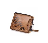 PORRASSO Cartera de Hombre Monederos Cuero Tarjetero para Tarjetas de Crédita Monederos Billetero Retro Wallet con 8/11 Ranuras para Tarjetas Marrón A