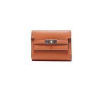 PORRASSO Cartera de Mujer Moda Monedero Tarjetero para Tarjetas Cuero Billetero Wallet Naranja