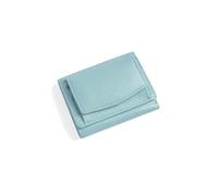 PORRASSO Cartera de Mujer Monedero Minimalista RFID Bloqueo Tarjetero para Tarjetas Piel Auténtica Billetero con 8 Ranuras para Tarjetas Wallet Azul Lago