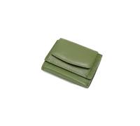 PORRASSO Cartera de Mujer Monedero Minimalista RFID Bloqueo Tarjetero para Tarjetas Piel Auténtica Billetero con 8 Ranuras para Tarjetas Wallet Verde Militar