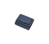 PORRASSO Cartera de Mujer Monedero Minimalista RFID Bloqueo Tarjetero para Tarjetas Piel Auténtica Billetero con 8 Ranuras para Tarjetas Wallet Azul Marino