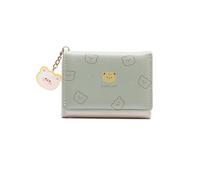 PORRASSO Cartera de Mujer Pequeña Bonita Tarjetero para Tarjetas Cuero Billetero Wallet con 5 Ranuras para Tarjetas Verde