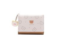 PORRASSO Cartera de Mujer Pequeña Bonita Tarjetero para Tarjetas Cuero Billetero Wallet con 5 Ranuras para Tarjetas Blanco