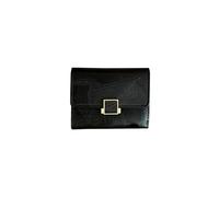 PORRASSO Cartera de Mujer Pequeña Moda Monedero Tarjetero para Tarjetas Cuero Billetero Wallet con 5 Ranuras para Tarjetas Negro