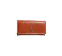 PORRASSO Cartera de Mujer Retro Monedero Tarjetero para Tarjetas Cuero Billetero Larga Wallet con 5 Ranuras para Tarjetas Marrón Amarillento