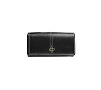 PORRASSO Cartera de Mujer Retro Monedero Tarjetero para Tarjetas Cuero Billetero Larga Wallet con 5 Ranuras para Tarjetas Negro