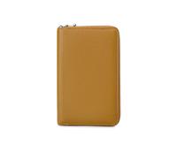 PORRASSO Cartera de Viaje Funda Pasaporte Cartera de Pasaporte con Bloqueo RFID Cuero Porta Documentos Porta Pasaporte para Tarjeta de Crédito para Mujeres Amarillo