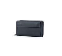 PORRASSO Cartera Hombre Billetera Cuero Larga Cartera Tarjetero Monederos Bolso de Mano Cartera con 8 Ranuras para Tarjetas Negro