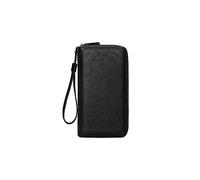 PORRASSO Cartera Hombre Billetera Tecnología Anti-Robo RFID Larga Cartera Tarjetero Monederos PU Cartera con 12 Ranuras para Tarjetas Negro