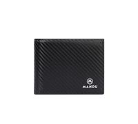 PORRASSO Cartera Hombre con Protección RFID Billetera Cartera Monederos Práctica Corto PU Wallet on 7 Ranuras para Tarjetas Negro