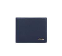PORRASSO Cartera Hombre con Protección RFID Billetera Cartera Monederos Práctico Corto PU Wallet on 7 Ranuras para Tarjetas Azul