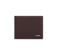 PORRASSO Cartera Hombre con Protección RFID Billetera Cartera Monederos Práctico Corto PU Wallet on 7 Ranuras para Tarjetas Café