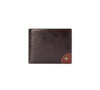 PORRASSO Cartera Hombre con Protección RFID Billetera Cartera Tarjetero Monederos Clásica Corto PU Wallet Marrón