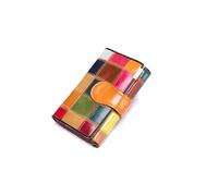 PORRASSO Cartera Mujer Colorido Monedero Cartera de Piel Auténtica Gran Capacidad Billetero Wallet