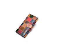 PORRASSO Cartera Mujer Colorido Monedero Cartera de Piel Auténtica Gran Capacidad Billetero Wallet