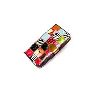 PORRASSO Cartera Mujer Colorido Monedero Cartera de Piel Auténtica Gran Capacidad Billetero Wallet