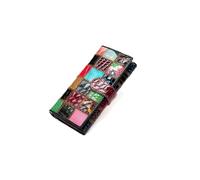 PORRASSO Cartera Mujer Colorido Monedero Cartera de Piel Auténtica Gran Capacidad Billetero Wallet