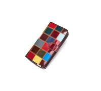 PORRASSO Cartera Mujer Colorido Monedero Cartera de Piel Auténtica Gran Capacidad Billetero Wallet