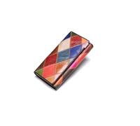 PORRASSO Cartera Mujer Colorido Monedero Cartera de Piel Auténtica Gran Capacidad Billetero Wallet