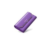 PORRASSO Cartera Mujer Monedero Gran Piel Auténtica Billetero RFID Bloqueo Larga Wallet Morado