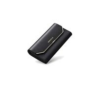 PORRASSO Cartera Mujer Monedero Gran Piel Auténtica Billetero RFID Bloqueo Larga Wallet Negro