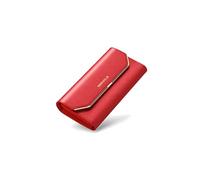 PORRASSO Cartera Mujer Monedero Gran Piel Auténtica Billetero RFID Bloqueo Larga Wallet Rojo