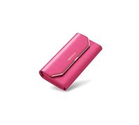 PORRASSO Cartera Mujer Monedero Gran Piel Auténtica Billetero RFID Bloqueo Larga Wallet Rojo Rosa