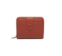 PORRASSO Cartera Mujer Monedero Pequeño Billetero Wallet con 6 Ranuras para Tarjetas Cartera Ladrillo Rojo