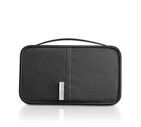 PORRASSO Cartera Pasaporte para Familia Impermeable Cartera para Viaje Unisex Crédito Monedas Billetes de Avión Paquete de Archivos Camping Viajes de Negocios Conveniente Negro