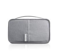 PORRASSO Cartera Pasaporte para Familia Impermeable Cartera para Viaje Unisex Crédito Monedas Billetes de Avión Paquete de Archivos Camping Viajes de Negocios Conveniente Gris