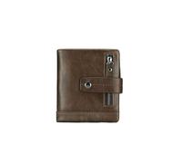 PORRASSO Carteras para Hombre de Cuero Tarjetero con Bloqueo RFID Billetera Monederos Corto Wallet con 13 Ranuras para Tarjetas Marrón