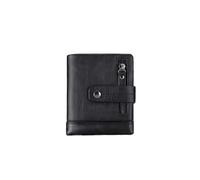 PORRASSO Carteras para Hombre de Cuero Tarjetero con Bloqueo RFID Billetera Monederos Corto Wallet con 13 Ranuras para Tarjetas Negro