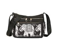 PORRASSO Casual Bolso Bandolera Mujer Multibolsillos Bolso de Hombro Nylon Bolso Cruzados Bolsos para Viaje Trabaja Compras Uso Diario Elefante A