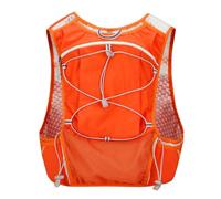 PORRASSO Chaleco Running 5L Ligero Chaleco de Hidratación Reflectante Mochila de Hidratación Respirable Ajustable para Hombres Mujeres Trail Running Maratón Naranja