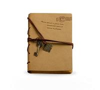 PORRASSO Cuaderno de Cuero Diario de Viaje Vintage Agenda Bloc Notas Journal en Blanco Colgantes Regalos para Hombres Mujer Niño Niña Estudiante 160 Hojas 13x18 CM Caqui